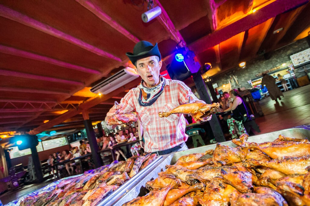 Grill-Buffet beim Rancho Texas Party Abend